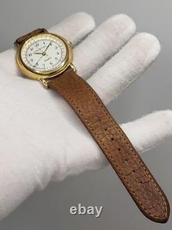 Super Rare Vintage 35mm Halston Men's Gold Tone Quartz Watch Japan Movement