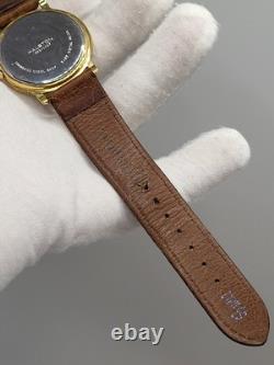 Super Rare Vintage 35mm Halston Men's Gold Tone Quartz Watch Japan Movement