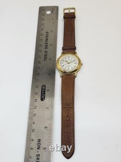 Super Rare Vintage 35mm Halston Men's Gold Tone Quartz Watch Japan Movement