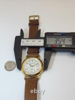 Super Rare Vintage 35mm Halston Men's Gold Tone Quartz Watch Japan Movement