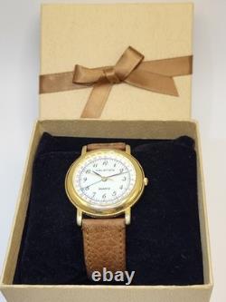 Super Rare Vintage 35mm Halston Men's Gold Tone Quartz Watch Japan Movement