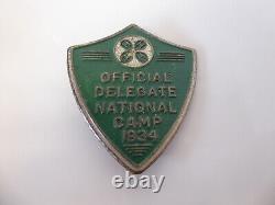 Super Rare Vintage 4 H Pin / Badge Official Delegate National Camp 1934