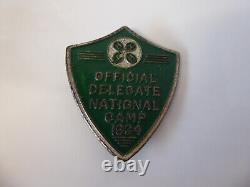 Super Rare Vintage 4 H Pin / Badge Official Delegate National Camp 1934