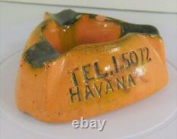 Super Rare Vintage 40s-50s Ashtray BAMBU CLUB HAVANA TEL. 1-5072 Cuba Clay