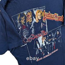 Super Rare Vintage 80s Judas Priest Double Sided Single Stitch Band Tee Size XL