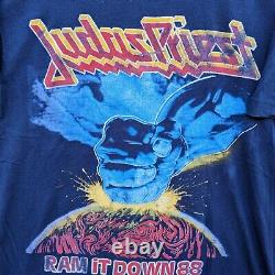 Super Rare Vintage 80s Judas Priest Double Sided Single Stitch Band Tee Size XL