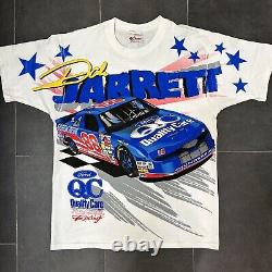 Super Rare Vintage 90s Dale Jarrett Rock N Roll AOP Nascar Shirt