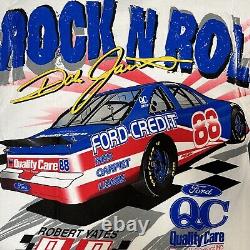 Super Rare Vintage 90s Dale Jarrett Rock N Roll AOP Nascar Shirt