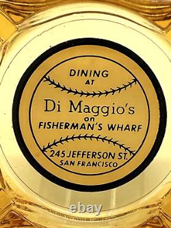 Super Rare Vintage Amber Glass Joe Di Maggio's Ashtray Free Shipping