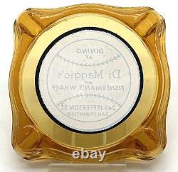 Super Rare Vintage Amber Glass Joe Di Maggio's Ashtray Free Shipping