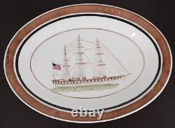 Super Rare Vintage/Antique Chinese Export Porcelain Platter The Ships 14 1/4