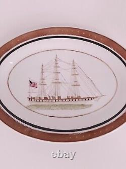 Super Rare Vintage/Antique Chinese Export Porcelain Platter The Ships 14 1/4