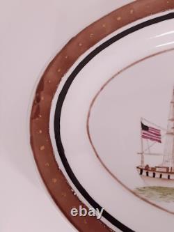 Super Rare Vintage/Antique Chinese Export Porcelain Platter The Ships 14 1/4