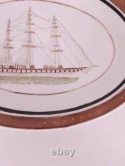 Super Rare Vintage/Antique Chinese Export Porcelain Platter The Ships 14 1/4