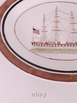 Super Rare Vintage/Antique Chinese Export Porcelain Platter The Ships 14 1/4