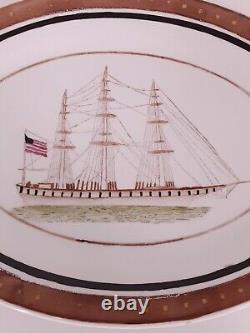 Super Rare Vintage/Antique Chinese Export Porcelain Platter The Ships 14 1/4