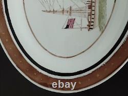 Super Rare Vintage/Antique Chinese Export Porcelain Platter The Ships 14 1/4