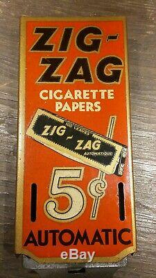 Super Rare Vintage Antique Zig Zag Cigarette Rolling Paper Dispenser