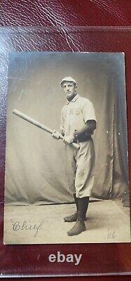 Super Rare Vintage Baseball Postcard Signed Chief Please Read