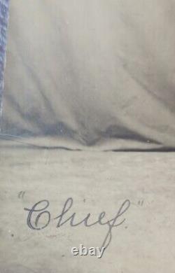 Super Rare Vintage Baseball Postcard Signed Chief Please Read