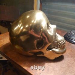 Super Rare Vintage Brass Skull Ornament Sculpture Antique From import Japan F/S