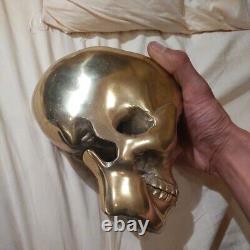 Super Rare Vintage Brass Skull Ornament Sculpture Antique From import Japan F/S