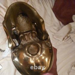 Super Rare Vintage Brass Skull Ornament Sculpture Antique From import Japan F/S