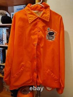 Super Rare Vintage Burger Chef Employee Jacket Satin Orange XL