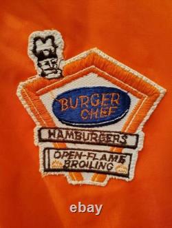 Super Rare Vintage Burger Chef Employee Jacket Satin Orange XL