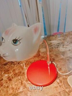 Super Rare Vintage Cat Head Ceramic Desk Lamp MID Century Modern Gooseneck Table