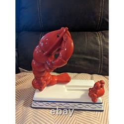 Super Rare Vintage Ceramic LOBSTER Crab Statue Dish Pottery Japan Figurine