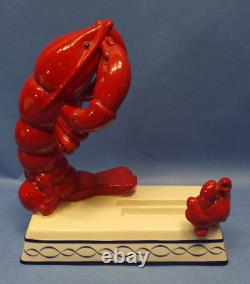 Super Rare Vintage Ceramic LOBSTER Crab Statue Dish Pottery Japan Figurine