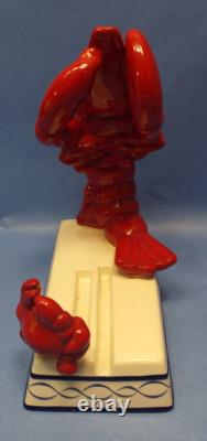 Super Rare Vintage Ceramic LOBSTER Crab Statue Dish Pottery Japan Figurine
