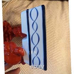 Super Rare Vintage Ceramic LOBSTER Crab Statue Dish Pottery Japan Figurine