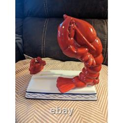 Super Rare Vintage Ceramic LOBSTER Crab Statue Dish Pottery Japan Figurine
