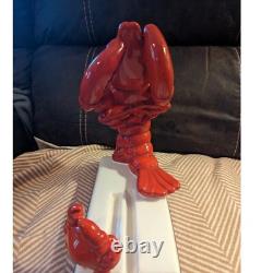 Super Rare Vintage Ceramic LOBSTER Crab Statue Dish Pottery Japan Figurine