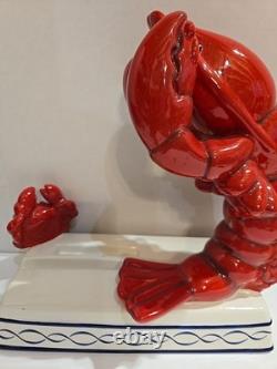 Super Rare Vintage Ceramic LOBSTER Crab Statue Dish Pottery Japan Figurine Coll