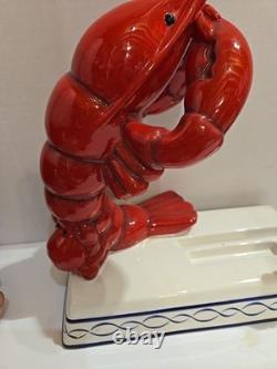 Super Rare Vintage Ceramic LOBSTER Crab Statue Dish Pottery Japan Figurine Coll