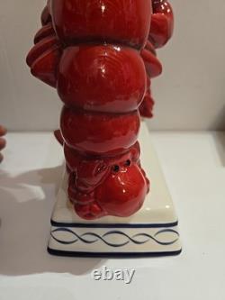 Super Rare Vintage Ceramic LOBSTER Crab Statue Dish Pottery Japan Figurine Coll
