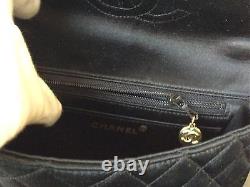 Super Rare Vintage Chanel Black Silk Gripoix Flap Bag