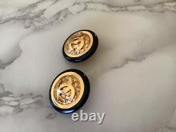 Super Rare Vintage Chanel Gold Plated CC Clip Earrings