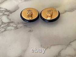 Super Rare Vintage Chanel Gold Plated CC Clip Earrings