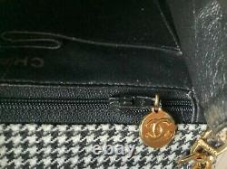 Super Rare Vintage Chanel Houndstooth Mini Flap Bag