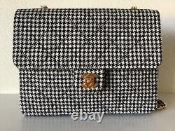 Super Rare Vintage Chanel Houndstooth Mini Flap Bag