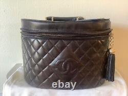 Super Rare Vintage Chanel Leather Vanity Bag