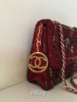 Super Rare Vintage Chanel Tweed Crossbody Mini Flap Bag