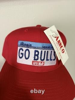 Super Rare Vintage Chicago Bulls License Plate Snapback Hat Annco Pro Model NWT