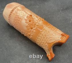 Super Rare Vintage Chocolate Glass Orange Tree Hatpin Holder Perfect Feet