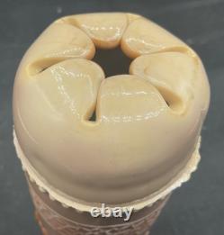 Super Rare Vintage Chocolate Glass Orange Tree Hatpin Holder Perfect Feet