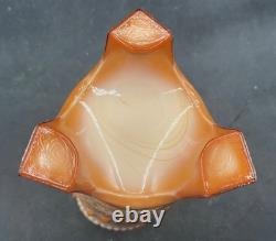 Super Rare Vintage Chocolate Glass Orange Tree Hatpin Holder Perfect Feet